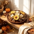thumbnail image 5 of Fall Table Candle Rings,11" Artificial Maple Leaf Pumpkin Centerpiece Candleholder Wreath Thanksgiving Flower Harvest Farmhouse Decor, 5 of 6