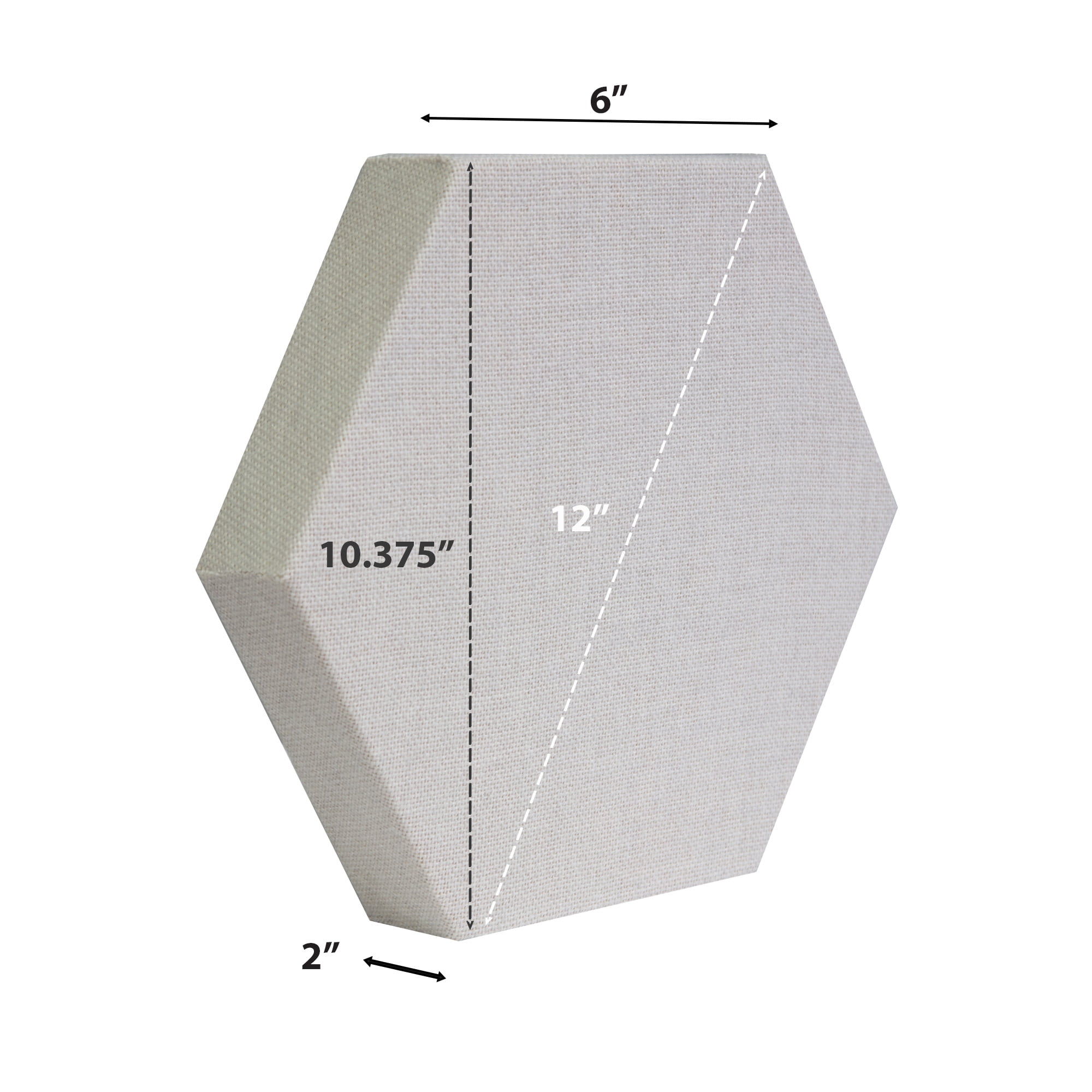 ATS Acoustics Hexagon Acoustic Panel Fire Rated 12" x 2" Sound Absorbing Professional Studio Quality Wall Tile (Oyster)