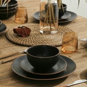 Stone Lain Brasa 16-Piece Dinnerware Set Stoneware, Black