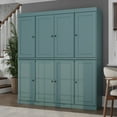 thumbnail image 4 of Palace Imports Solid Wood Pantry Cabinet - 71.5" Tall, 65" Wide Freestanding Cupboard Organizer with 2-Drawer Kit & Adjustable Shelves – Aqua, Renewable Eco-Friendly 100% Wood, Made in Brazil, 4 of 6