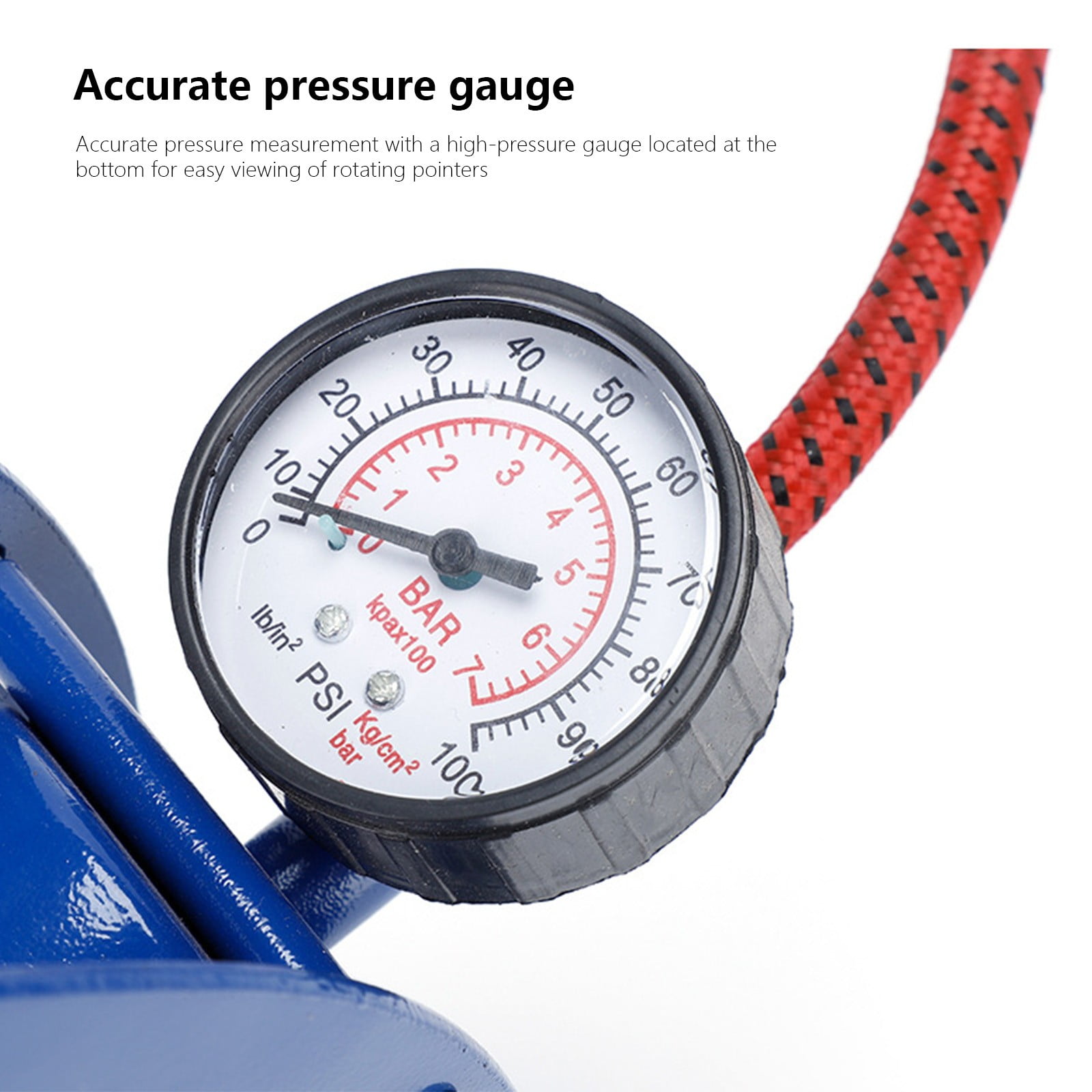 Yunuuuoa 3 Packs Universal Car Tire Inflator Pump Heavy Duty Foot Pedal Air Compressor with Metal Gauge for Vehicles Motorcycles Bikes Balls Portable High Pressure Labor Saving Lockable Nylon Hose