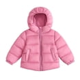 thumbnail image 2 of Auroural Toddler Girls Winter Jackets Children's Winter Solid Color Long Sleeves Hooded Zipper Quilted Coat Keep Warm Coat Kids 1-8 Year, 2 of 6