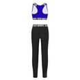 thumbnail image 3 of ZDHOOR Kids Girls 2Pcs Dance Sports Outfit Crop Top with Athletic Jogging Leggings Yoga Suit Set Sapphire 14, 3 of 6