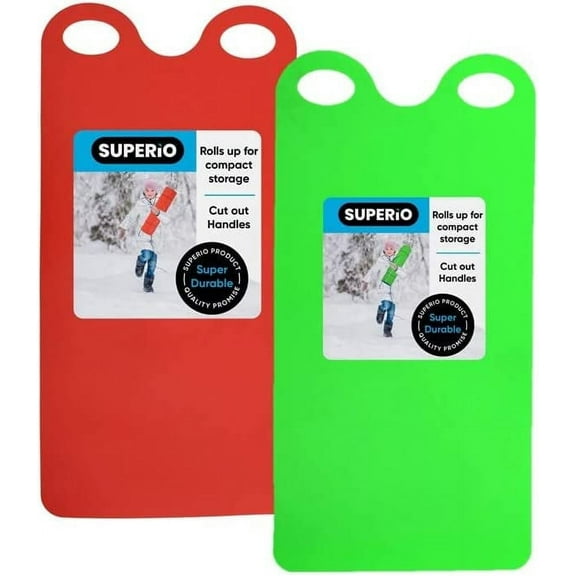 Superio Snow Slider Mat, Flexible Snow Sled Flying Carpet, Roll up Sleds for Kids 36" Lightweight Plastic Snowboard Sled-2 Pack