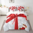 thumbnail image 2 of Homewish Kawaii Red Bow 7pcs Bedding Comforter Set for Teens Boys Girls,Merry Christmas Queen Bedding Sets Super Cozy,Xmas Snowflake Queen Sheet Sets,Super Cozy Room Decor,Reversible, 2 of 8