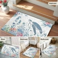 thumbnail image 5 of 2x3 Ft Entryway Area Rug, Coastal Turtle Kitchen Rug Runner Washable Floor Mat, Summer Beach Nautical Ocean Coral Seahorse Non Slip Indoor Door Mat Throw Carpet for Bathroom Living Room Bedroom, 5 of 8