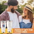 thumbnail image 2 of 30oz Stainless Steel Straw Tumbler Anniversary & Birthday Gift for Lovers Travel Coffee Cup Perfect for Wife from Husband Couples Gift, 2 of 6