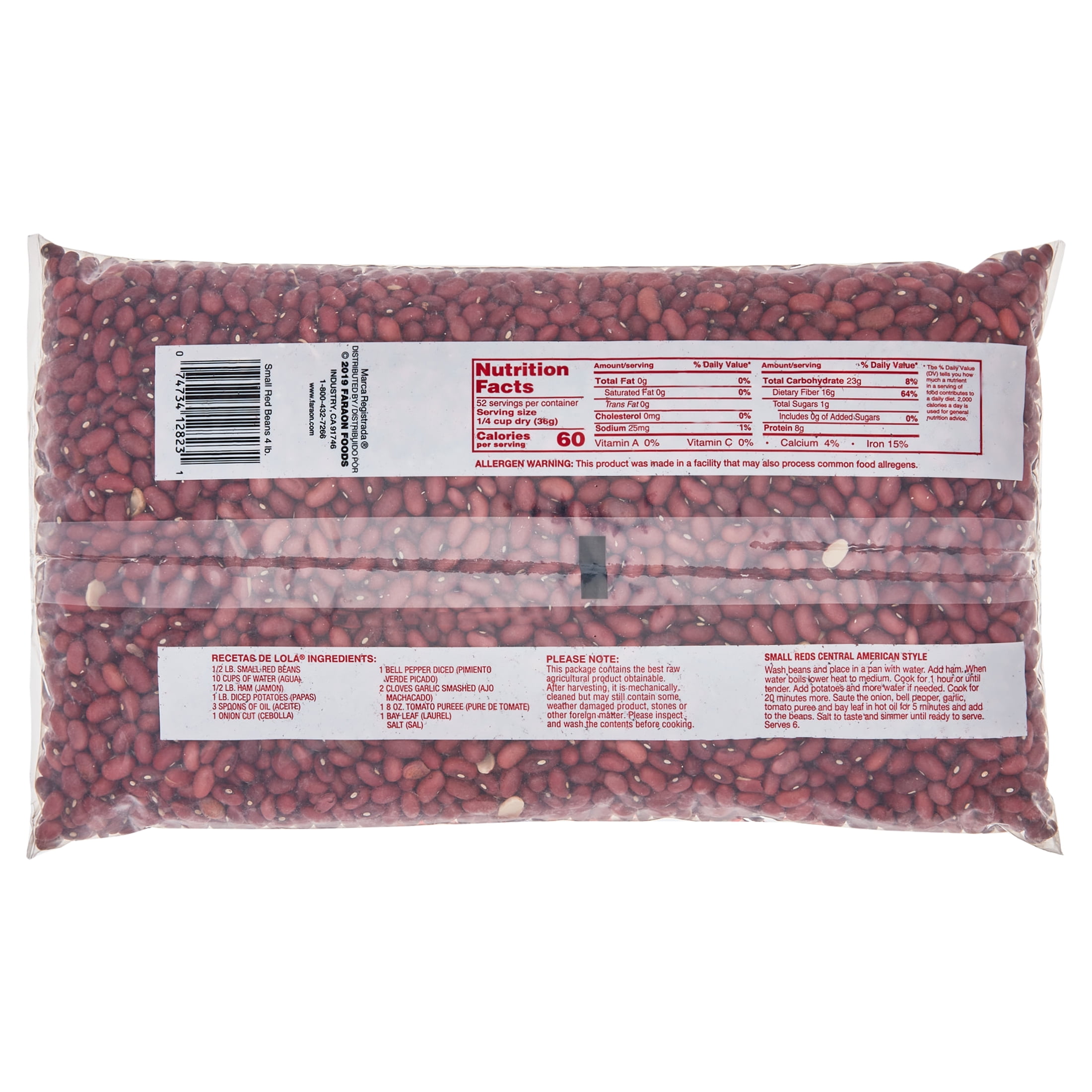 Faraon Frijoles Rojos Small Red Beans, 64 Oz