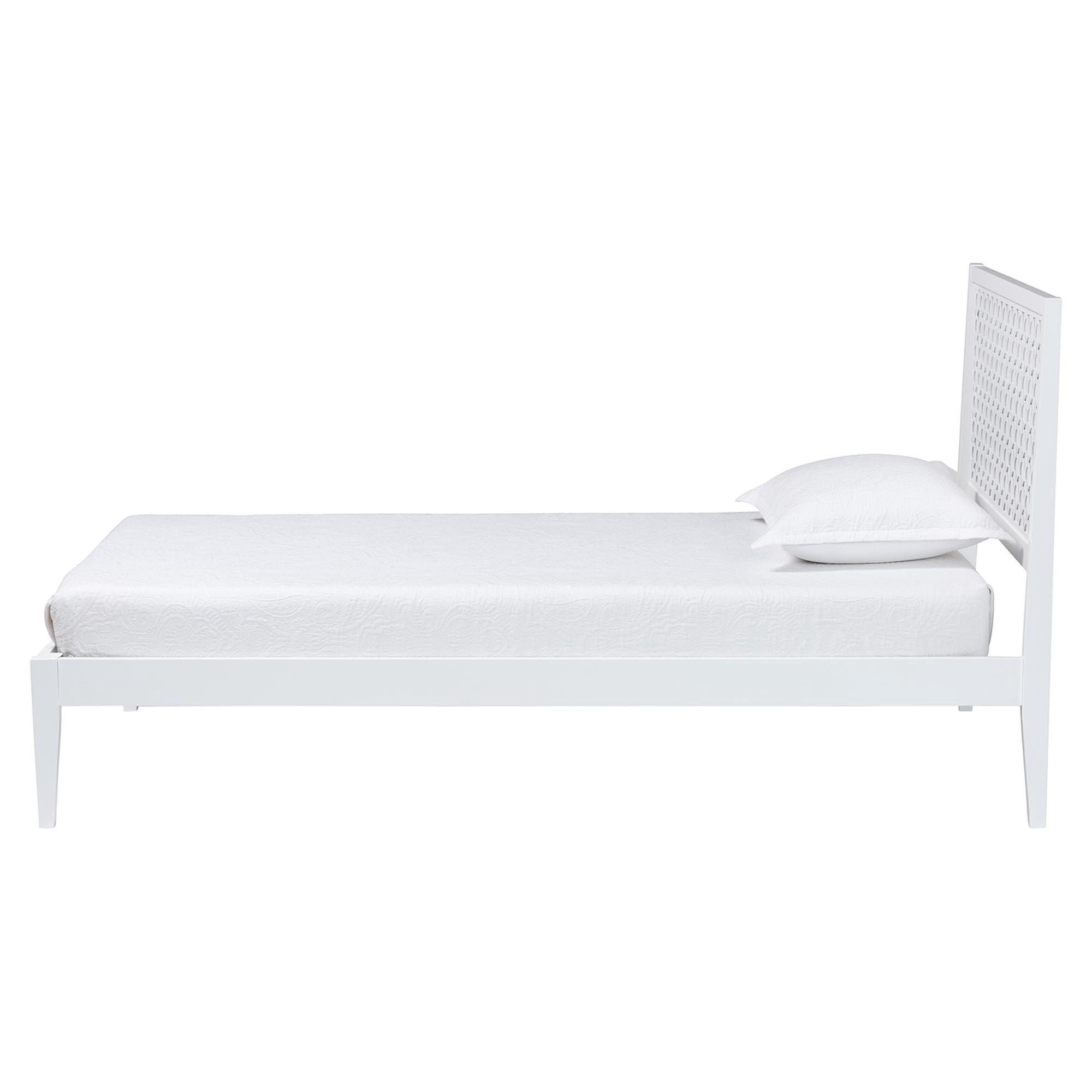 Baxton Studio Lara Modern Platform Bed, Twin, White