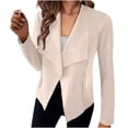 thumbnail image 1 of IMENGL Veste Zippée Décontractée en Suède à Manches Longues, Blanc TG, Taille M-TG, 1 of 5