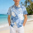 thumbnail image 7 of JUMEYU Boys Beach Shirt Toddler One Pack Baby Boys Short Sleeve Shirts Button Down Top Outwear Clothes 5T 6T (Blue,5-6 Years), 7 of 7