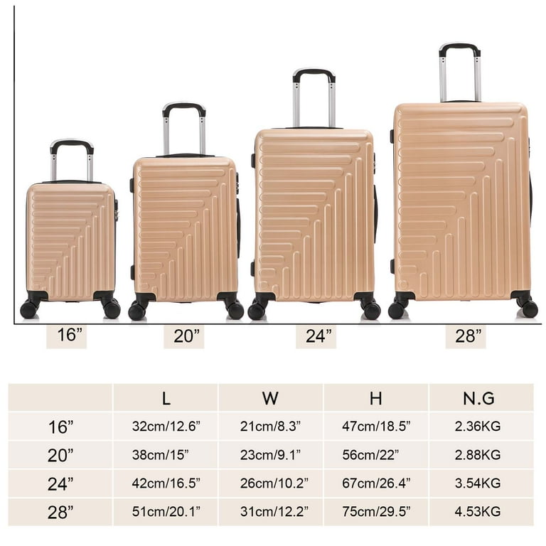 Posh Spinner Luggage Set, Rolling Case & Duffel, 16/18/20/22/24