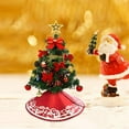 thumbnail image 6 of 2 Pcs Christmas Tree Skirt - 12 Inches Mini Tree Skirt with Floral Border Pattern for New Year Xmas Decor, 6 of 6