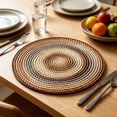 thumbnail image 5 of Round Placemats Set of 6, 15" Woven Table Mats, Non-Slip Heat-Resistant, Washable Dining Chargers, Kitchen Hot Pads, Farmhouse Décor, Wedding & Holiday Use(B), 5 of 7