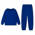 thumbnail image 6 of Sweater Sets for Women 2 Piece Cable Knitted Lounge Outfits Long Sleeve Crewneck Pullover and Jogger Pants Loose Fit (S, Blue), 6 of 7