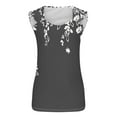 thumbnail image 4 of ALLLIST Womens Tops Clearance Under $10 Gray V-Neck Floral Sleeveless Tank Tops Camisole Tops for Women M, 4 of 5