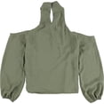 thumbnail image 2 of bar III Blusa con hombros descubiertos y abertura para mujer, verde, mediana, 2 of 2