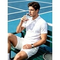 thumbnail image 6 of Cadmus Moisture Wicking Polo Shirts for Men Slim-Fit Short Sleeve Business Golf Athletic Tops,White,S, 6 of 7