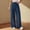 *Blue, variant on Women's Linen Elastic Waist Pant with Drawstring And Pockets,Casual Loose Wide Leg Pant Sky Blue,Womens Plus XL