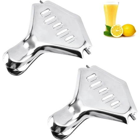 

2 Pcs Lemon Wedge Squeezers Stainless Steel Manual Lemon Clips Convenient Hand Citrus Fruit Juicer Tools for Home Kitchen Bar