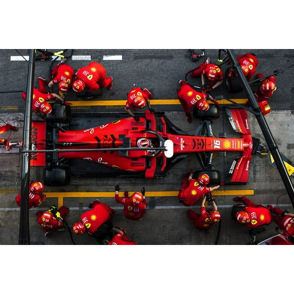 Wall Art Impressions 24x16in Photographic Print Poster Charles LecleRC F1 Ferrari SF90 Pit Stop Catalunya Circuit Barcelona 2019