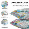 thumbnail image 6 of Outdoor Waterproof Pillow Covers Pack of 2, Summer Pool Swimming Ring Slippers Sunglasses Gradient Art Decorative Throw Pillowcases Cushion Covers for Garden Patio Tent Sofa Couch, 20x12 inch, 6 of 8