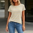 thumbnail image 3 of Otntypg Women's Striped Short Sleeve T-Shirt - Trendy Basic Athletic T-Shirts Loose Soft Crew Neck Casual Summer Tops for Work Weekend, 3 of 8