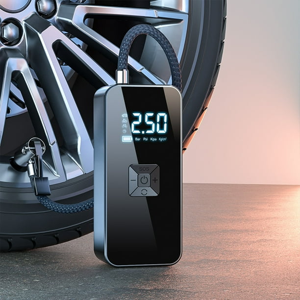 Bomba infladora de mini vehículo portátil inteligente | Pantalla LCD  digital multifuncional | DC7.4V 60W | Iluminación de emergencia LED |  Parada automática | 15.5x7x5cm | para coches, motos | Bodega Aurrera en  línea