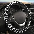 thumbnail image 5 of Rateoe Cow Print Black White Pattern Elastic Stretch Steering Wheel Cover, Universal 15 inch, Microfiber Breathable , Anti-Slip, Odorless, Easy Carry, 5 of 6