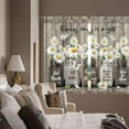 thumbnail image 5 of Farmhouse Floral Kitchen Curtains Butterfly Daisy Flower Rustic Vintage Inspirational Small Short Cafe Window Curtains Wooden Country Quotes Bathroom Tier Window Treatment Drapes 27.5x36 Inch, 5 of 6