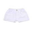 thumbnail image 1 of Baby Girls Casual Denim Shorts Solid Color High Waist Button Ripped Jeans with Side Pockets Purple 2-3 Years, 1 of 7