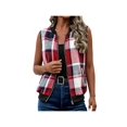 thumbnail image 3 of Zynoxe Women's Plaid Vests With Side Pockets Fashion Zip Up Vests for Women Classic Stand Collar Sleeveles Jackets Soft Lightweight Fall Winter Casual Gilet Jacket 2XL, 3 of 7