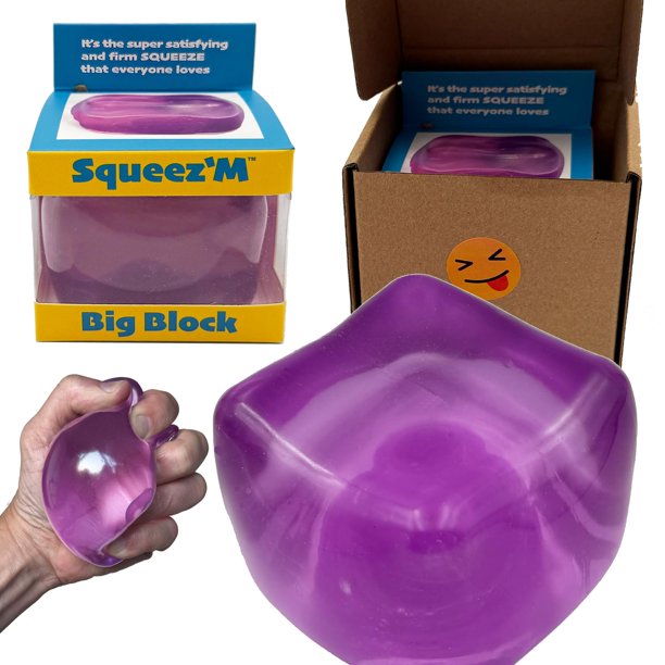 Bloque grande Squishy Cube Squeez'M Premium, un 35% más grande, más de 3 años