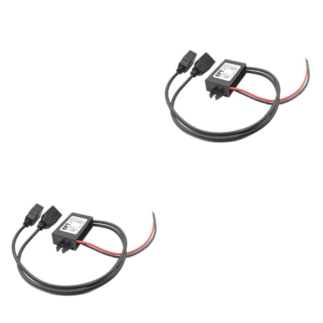 VONKY 12V to 5V Buck Converter Professional Electricity Adapter USB Power Module Connect Accessory Output Adapters As picture shown 8.4x5.5x1.9cm 2Set
