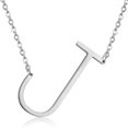 thumbnail image 4 of QQTDFG Stainless Steel Women's Unisex 18 Inch Necklace Pendant Letter Lobster Clasp S1-J-Silver, 4 of 5