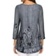 thumbnail image 3 of ICHUANYI Clearance Women Casual Print Loose Three Quarter Sleeve Round-Neck Tops(Gray, M) ICHUANYI WER2023080904822, 3 of 5