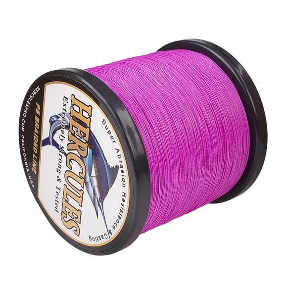 HERCULES Super Cast 1000M 1094 Yards Braided Fishing Line 50 LB Test for Saltwater Freshwater PE Braid Fish Lines Superline 8 Strands - Pink, 50LB (22.7KG), 0.37MM