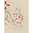 thumbnail image 3 of Qmyliery Little Girls One Piece Swimsuit, Sleeveless Donut/Leopard Printed Sweet Swimwear, 3 of 8