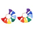 thumbnail image 1 of Pendientes colgantes con borlas, 2 piezas, pendientes con borlas de colores festoneados, pendientes con borlas bohemias, máxima confiabilidad, 1 of 14