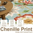 thumbnail image 6 of Floral Area Rug 5x7 Living Room Rug Non Slip Washable Bedroom Rug Soft Low Pile Flowers Floor Carpet for Living Dining Room,Red, 6 of 6