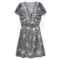 thumbnail image 1 of Plus size 9x Tall Womens Top Silver Polaris Designer Print Slinky Magic Babydoll Short Sleeve, 1 of 4