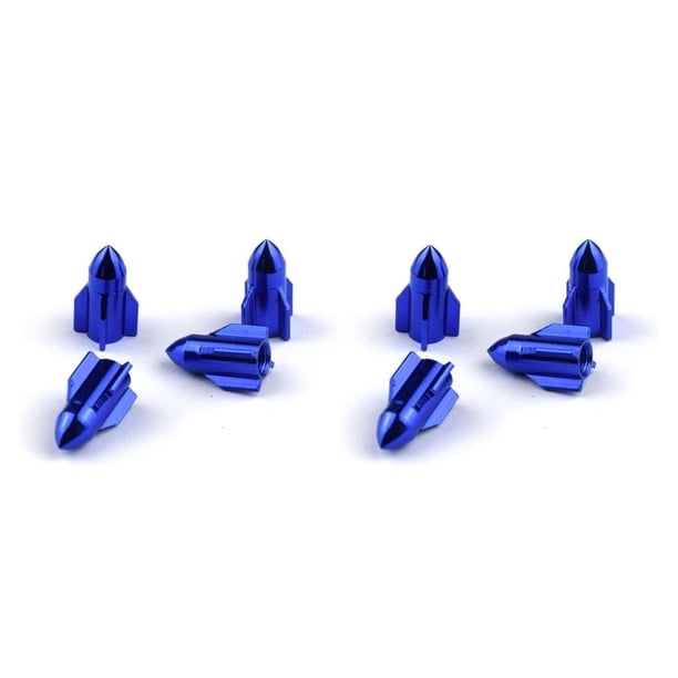 Kenally 4 piezas tapas de vástago de válvula de neumático que cubren accesorios componentes modificados vehículos cubierta de aire de rueda Azul 2piezas