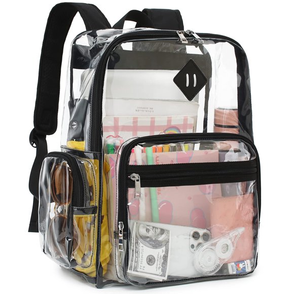 Mochila Fuyicat Heavy Duty de PVC transparente negro