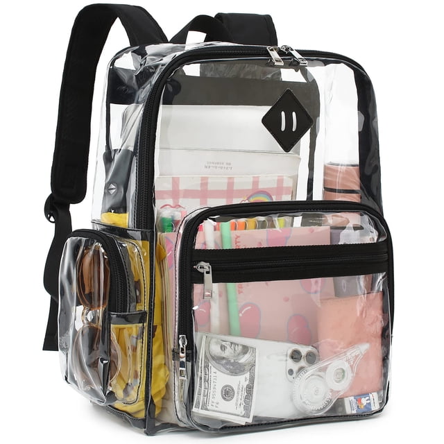 Mochila Fuyicat Heavy Duty de PVC transparente negro