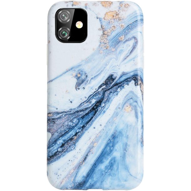 Iphone 11 Case 6 1 Inch Case Blue Marble For Girls Women Best Protective Slim Fit Clear Bumper Glossy Tpu Soft Silicon Cover Phone Case Walmart Com