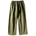 thumbnail image 4 of Wyobmus Men's Sweatpants Workout Drawstring Elastic Waist Wide Leg Sweatpants Casual Baggy Pants With Pockets Olive Green, 4 of 5
