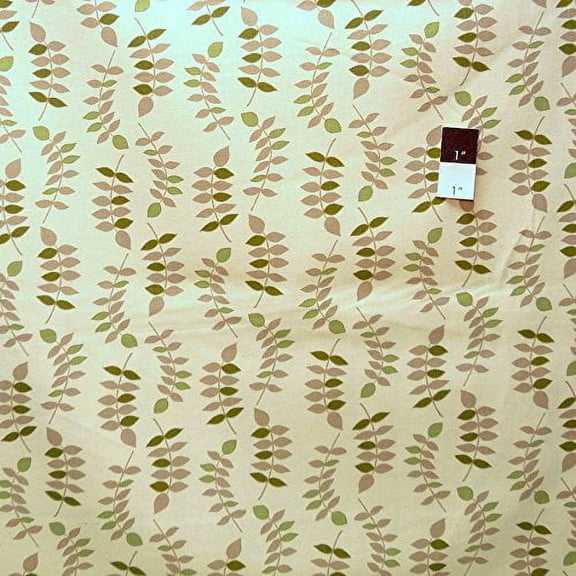 Valori Well LVW02 Jenaveve Leaves Sage Linen/Cotton Blend Fabric By Yard