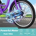 thumbnail image 5 of MOONCOOL 24"/26" Adult Electric Tricycle W/ Chain lock, Peak 700W 36V 10.4AH, 7 Speeds Step Through Electric Trike Motorized Three Wheel Electric Bikes w/ Large Basket for Women Men, 5 of 10