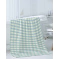 thumbnail image 3 of Blue Green Towel Set of 3, Soft Microfiber Bath Towels, Hand Towel, Washcloths, Grid Checkered Plaid Gingham Lattice Trellis Quick-Dry Absorbent Towels for Bathroom Kitchen Hotel Beach Gym Spa, 3 of 7