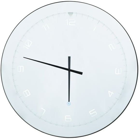 DecMode 28" Multi Colored Glass LED Wall Clock with Black Clocks Hands and White Numbers